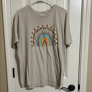 Tan Rainbow Graphic Tee